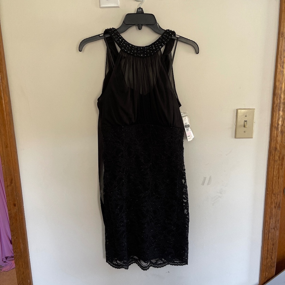 Black cocktail dress size 5/6 tags on still, Morgan & co